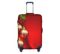 Zcmkjlg Housse de valise élastique avec imprimé lanterne rouge de Noël pour voyage d'affaires, poussière avec trous de poignée, grande housse de valise, blanc, M