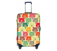 Zcmkjlg Housse de valise élastique avec imprimé ours colorés pour voyage, voyages d'affaires, poussière avec trous de poignée, grande housse de valise, blanc, XL