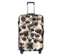 Zcmkjlg Housse de valise élastique imprimée chien 1 pour voyage d'affaires, poussière avec trous de poignée, grande housse de valise, blanc, L