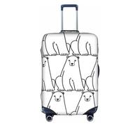 Zcmkjlg Housse de valise élastique imprimée ours polaire pour voyage d'affaires, poussière avec trous de poignée, grande housse de valise, blanc, XL