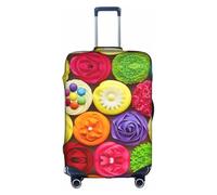 Zcmkjlg Housse de valise élastique pour voyage, voyage d'affaires, poussière avec trous de poignée, motif cupcakes colorés et arc-en-ciel, blanc, XL