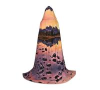 Zcmkjlg Mountain View At Sunrise - Cape à capuche pour adolescents - Sorcière, vampire, magicien, Halloween, fête, cosplay
