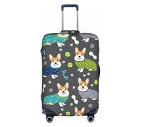 Zcmkjlg Porter des vêtements Corgi Chiens Housse de valise élastique pour voyage d'affaires, poussière avec trous de poignée, grande housse de valise, blanc, L
