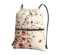 Zcmkjlg Sac à cordon de serrage avec poche à fermeture éclair, pliable, réglable, pour camping, festival, sortie