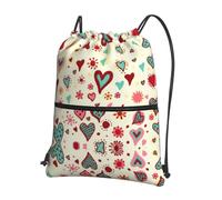 Zcmkjlg Sac à cordon de serrage avec poche à fermeture éclair, sac à dos pliable, réglable pour camping, festival, sortie