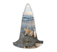 Zcmkjlg Seashells On The Beach Déguisement de bal masqué Cape à capuche pour adolescents sorcière vampire magicien Halloween fête cosplay