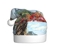 Zcmkjlg Street In Paris Town - Chapeau de Père Noël pour adulte - Unisexe - Double couche - Pour fête du Nouvel An