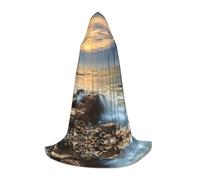 Zcmkjlg Vague rocheuse coucher de soleil peinture bal masqué cape à capuche pour adolescents sorcière vampire sorcier Halloween fête cosplay