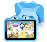 zcobro Tablette pour Enfants 10 Pouces Android 64 Go 1280 x 800 HD, WiFi6, BT 5.0, Widevine L1, 5000 mAh Dual Caméra, Contrôle Parental, Apps Préinstallé avec Étui Bleu