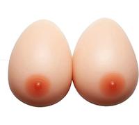 ZCOINS Faux Seins en Silicone Réaliste, Forme Goutte, Prothèses Mammaires Non-Adhésives pour Une Poitrine Naturelle et Confortable avec Soutien-Gorge à Poches, Skin-3XL (1400 g par Paire)