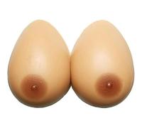 ZCOINS Faux Seins en Silicone Réaliste, Forme Goutte, Prothèses Mammaires Non-Adhésives pour Une Poitrine Naturelle et Confortable avec Soutien-Gorge à Poches, Suntan-4XL (1600 g par Paire)