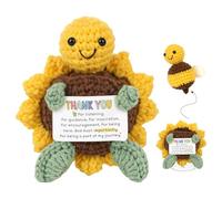 ZCOINS Pocket Hug Merci et Cadeau d'adieu en Un, Tortue en Forme de Tournesol crochetée à la Main pour Mentor, Meilleure Amie, Partenaire de Vie ou Parents, idée Cadeau d'animal en Crochet