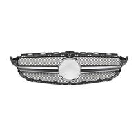 ZCPOPKNHNZ Calandre Radiateur Diamant Pare-chocs Grille Moyenne Maille D'Entrée Réglage Pour Mercedes Pour Benz C W205 C205 S205 2014-2018(Argent,With camera hole)