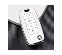 ZCPOPKNHNZ pour Jeep pour Renegade pour Compass 2016 2019 4 Boutons Coque De Clé Voiture À Rabattement TPU Étui Protecteur Pliant Accessoires(Blanc)