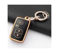 ZCPOPKNHNZ pour Toyota pour Prius pour Camry pour Corolla pour Land pour Cruise pour Prado pour Crown pour Subaru Coque Clé Voiture en TPU(Or Noir,Ensemble A)