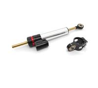 ZCPOPKNHNZ Pour Yamaha Stabilisateur D'amortisseur De Direction Universel En Fibre De Carbone 255 Mm Argenté Et Noir Pour Moto(Argent)