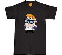 ZCSDWC Dexter Laboratory Baseball T Shirt Short Sleeve 1990'S Cartoon SCI FI Retro Black(Large)