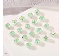 ZCSJD 4-8mm Rond Couture sur Strass Plaqué Coudre sur Cristaux avec Réglages pour Griffes en Métal pour Bijoux Artisanaux Robes Chaussures pour Costumes Vêtements Vêtements