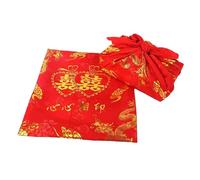 ZCSJD 90 cm 5/10 PCS Dragon Brodé Rouge et Phéniciens Grand Tissu d'emballage Furoshiki Réutilisable Petit Japonais pour Tissu Cadeau Écharpe Carré