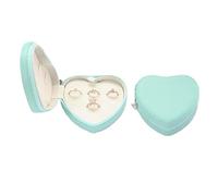 ZCSLD 1/2/3 boîtes de rangement à bijoux en forme de cœur, 10 x 9 x 4,5 cm, organisateur de bijoux de voyage, étui portable léger avec fermeture éclair pour femme
