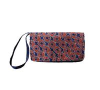 ZCSLD 20 x 11,5 cm Tie-Dye Double fermeture éclair Sac à poignet en tissu avec poche pour pièces de monnaie Sacs imprimés pour femmes Sacs pour téléphone carte d'identité, bleu et rouge, 20*11.5CM