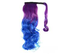 ZCSLD 40CM postiches de couleur bordeaux dégradé noir pour femmes perruques dégradées de couleur, perruques synthétiques bouclés faux cheveux