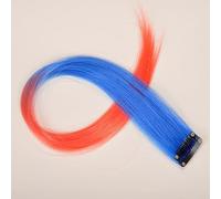 ZCSLD 50CM 5 pièces postiches de couleur rose éclairci bleu clair pour femmes clips en postiches pour enfants perruques dégradées de couleur, perruques synthétiques