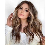 ZCSLD 60CM Brown Color Gradient Wigs Synthetic Wigs Girls Hair Accessories On Daily Party Curly Wigs For Women