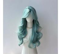 ZCSLD 60CM Light Blue Colored Wigs Curly For Women Girls Hair Accessories On Daily Party Anime Wigs For Women