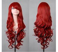 ZCSLD 80CM Blue/Red Color Gradient Wigs, Synthetic Wigs Wigs For Women Curly Girls Hair Accessories On Daily Party
