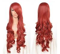 ZCSLD 80CM Blue/Red Color Gradient Wigs, Synthetic Wigs Wigs For Women Curly Girls Hair Accessories On Daily Party