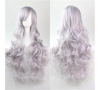 ZCSLD 80CM Blue/Red Color Gradient Wigs, Synthetic Wigs Wigs For Women Curly Girls Hair Accessories On Daily Party