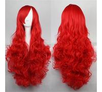 ZCSLD 80CM Blue/Red Color Gradient Wigs, Synthetic Wigs Wigs For Women Curly Girls Hair Accessories On Daily Party