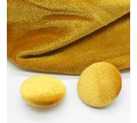 ZCSLD Lot de 10 boutons ronds recouverts de tissu velours doré de 10 à 28 mm avec tige en métal pour vêtements, travaux manuels, couture