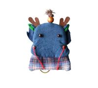 ZCSLD Lot de 10 sacs en tissu avec fermeture éclair et poche pour pièces de monnaie à double usage Motif animal de dessin animé, dragon, about 12*10cm
