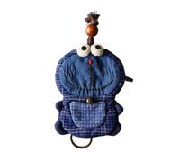 ZCSLD Lot de 10 sacs en tissu avec fermeture éclair et poche pour pièces de monnaie à double usage Motif animal de dessin animé, Chat à grosse tête, about 12*10cm