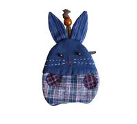 ZCSLD Lot de 10 sacs en tissu avec fermeture éclair et poche pour pièces de monnaie à double usage Motif animal de dessin animé, Grand lapin, about 12*10cm