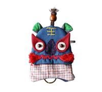 ZCSLD Lot de 10 sacs en tissu avec fermeture éclair et poche pour pièces de monnaie à double usage Motif animal de dessin animé, Big Tiger, about 12*10cm