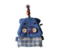 ZCSLD Lot de 10 sacs en tissu avec fermeture éclair et poche pour pièces de monnaie à double usage Motif animal de dessin animé, Big Pig, about 12*10cm