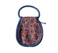 ZCSLD Lot de 12 sacs à main en tissu teint à la main pour clés de 11 cm avec poche pour pièces de monnaie, Bleu/rouge, About 12*11CM