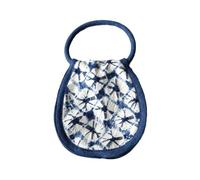 ZCSLD Lot de 12 sacs à main en tissu teint à la main pour clés de 11 cm avec poche pour pièces de monnaie, bleu/blanc, About 12*11CM