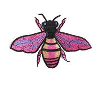 ZCSLD Lot de 5 grands écussons thermocollants en forme d'abeille violet de 15 cm pour vestes, décorations à faire soi-même pour jeans