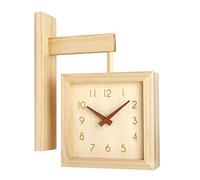 ZCSM Horloge Murale Double Face en Bois Massif Salon Maison Horloge Murale silencieuse