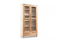 ZCSO Vitrine en bois massif pur - Bibliothèque nordique en chêne massif - Étagère en bois massif - Bibliothèque nordique simple en rondins - Organisateurs de chambre et rangement (A)