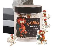 ZCSXK Bocal De Positivité | Décoration De Bureau Amusante En Forme De Poulet Avec 60 Cartes,Citations Motivantes et Bienveillantes - Cadeau Pour Hommes Femmes Amis Adolescents