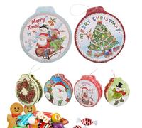 ZCSXK Boîtes À Gâteaux De Noël,6 Contenants De Stockage Vides Avec Couvercles | Boîtes À Biscuits | Pour Noël, Les Vacances, La Cuisson, Le Mariage, La Fête, Les Friandises, Les Bonbons Et Le