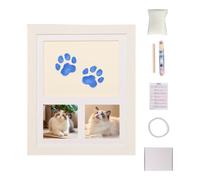 ZCSXK Cadre photo commémoratif en forme d'empreinte de patte | Kit souvenir d'empreintes de pattes pour commémoration, condoléances, deuil, animal domestique, chat, vacances, anniversaire