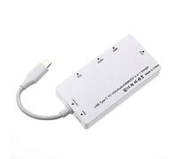 ZCTL Adaptateur 4 en 1 USB-C Type C vers HDMI 4K + Audio + DVI + VGA - Compatible Thunderbolt 3 - Mâle vers femelle - Mode DP Alt - Pour MacBook Pro/MacBook/Yoga 920/Surface Book 2/XPS 13
