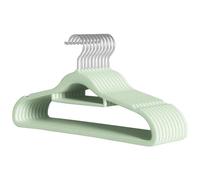 ZCVAcom Lot de 10 cintres antidérapants en velours pour hommes, femmes et enfants, très résistants avec crochet pivotant à 360 degrés pour vêtements, vert