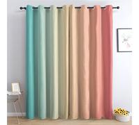 zcwl Rideau Occultant Arc-en-Ciel Ombré Rayé, Dégradé Multicolore Motif Rideaux Thermiques à Oeillets, Rideaux Imprimé pour Salon Chambre Fenetre Moderne Décoration, 140x220 cm (L x H), Lot de 2